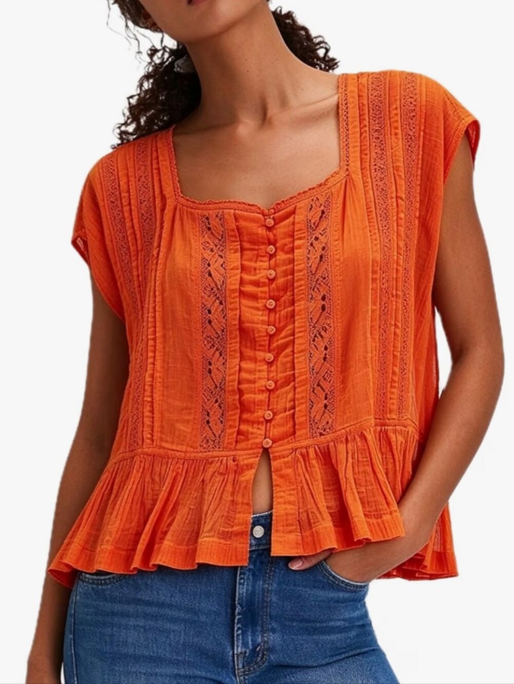 Women's Coral lace short sleeve shirt in size M BNWOT $42